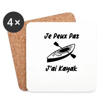 J'peux pas j'ai kayak - Dessous de verre (lot de 4) - blanc - Devant