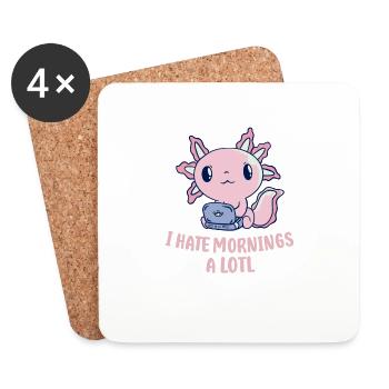 Axolotl hates Mornings Funny Axolotl - Coasters (set of 4) - white - Front
