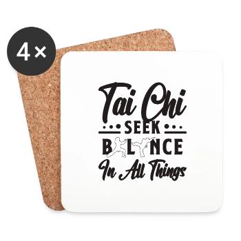 Tai Chi Rechercher l’équilibre dans tous les amateurs de Tai Chi Qigong - Dessous de verre (lot de 4) - blanc - Devant