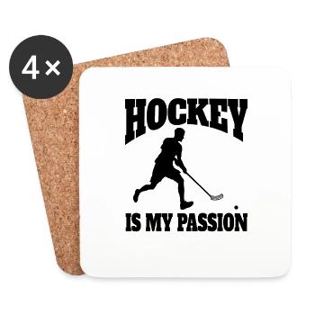 Hockey sur gazon Hockey Cadeau Joueur de hockey Floorball - Dessous de verre (lot de 4) - blanc - Devant