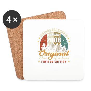 Original Legends Are Born In February 2008 🎉 - Coasters (set of 4) - white - Front