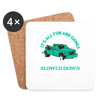 Tout est amusant et jeux Conducteur de dépanneuse Camionnage - Dessous de verre (lot de 4) - blanc - Devant