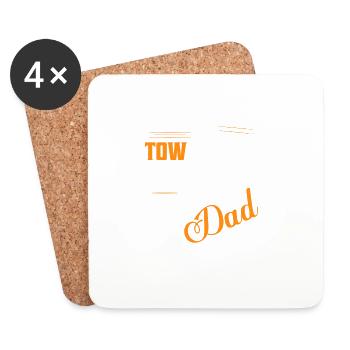 Really Tow-Some Dad Trucking Tow Truck Driver - Coasters (set of 4) - white - Front