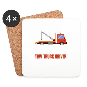 Plus badass qu’un conducteur de dépanneuse est sa femme op - Dessous de verre (lot de 4) - blanc - Devant