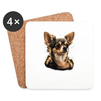 Chihuahua - Cute and beautiful coloured Dog Love - Coasters (set of 4) - white - Front