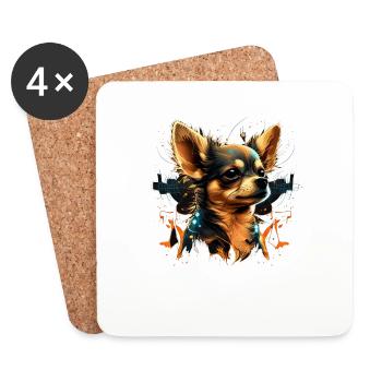 Chihuahua - Electronic Music Techno Festival - Coasters (set of 4) - white - Front