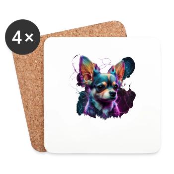 Chihuahua - Electronic Music Techno Festival - Coasters (set of 4) - white - Front