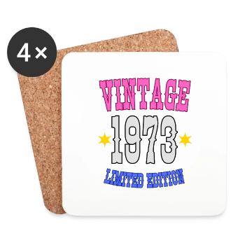 50 ans - Millésime 1973 édition limitée - Dessous de verre (lot de 4) - blanc - Devant