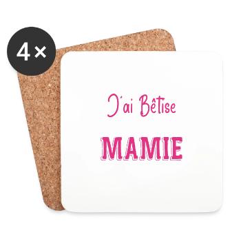 Je Peux Pas J'ai Bêtise Avec Mamie - Dessous de verre (lot de 4) - blanc - Devant