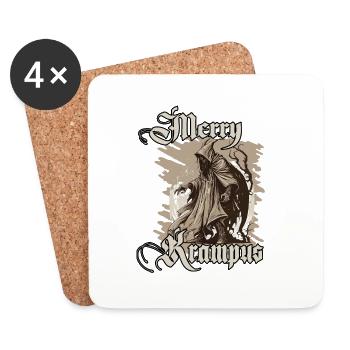 Evil Santa Claus Krampus T-Shirt Creepy - Dessous de verre (lot de 4) - blanc - Devant