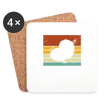 Potato Retro Mashed Potato Farmer Gift - Coasters (set of 4) - white - Front