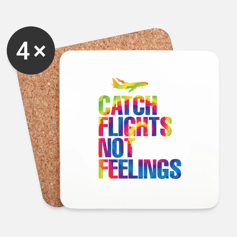 Catch Flights Not Feelings - Untersetzer (4er-Set) - Weiß