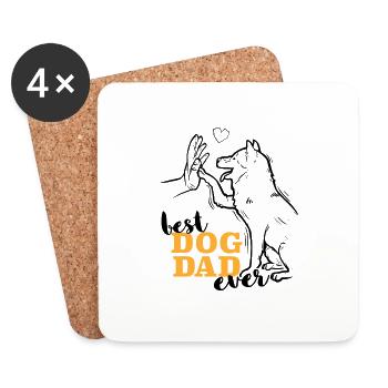 Meilleur Shiba Inu Papa Shiba Inu - Dessous de verre (lot de 4) - blanc - Devant