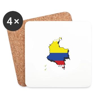 Colombia Bound Country Travel Colombian Flag - Coasters (set of 4) - white - Front