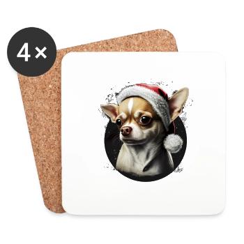 Chihuahua | Merry Christmas | X-Mas Tree | Cute - Coasters (set of 4) - white - Front