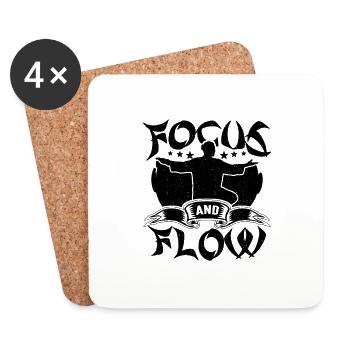 Focus And Flow Méditation Ninjutsu Qigong Lover - Dessous de verre (lot de 4) - blanc - Devant