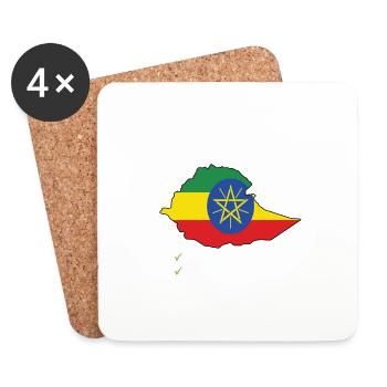 Voyage à destination de l’Éthiopie Drapeau éthiopien - Dessous de verre (lot de 4) - blanc - Devant