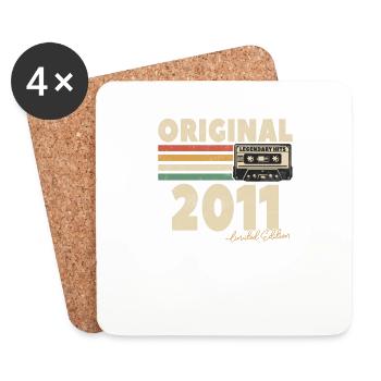 Vintage 2011 Geburtstagsgeschenk - Untersetzer (4er-Set) - Weiß - Vorne