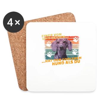 Hunderasse Dackel für Hundeliebhaber - Untersetzer (4er-Set) - Weiß - Vorne