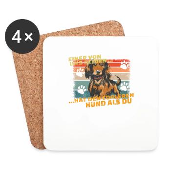 Hunderasse Dackel für Hundeliebhaber - Untersetzer (4er-Set) - Weiß - Vorne