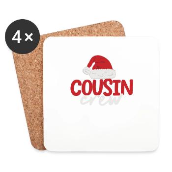 Cousin Crew Santa Christmas Family Matching - Dessous de verre (lot de 4) - blanc - Devant