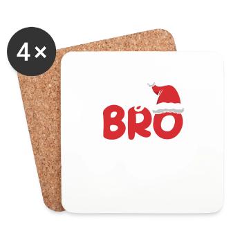 Big Bro Santa Bruder Weihnachten Familie Matching - Untersetzer (4er-Set) - Weiß - Vorne