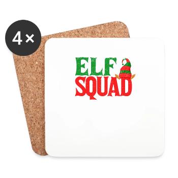Elf Squad Christmas Matching Family Pajamas Fun - Coasters (set of 4) - white - Front