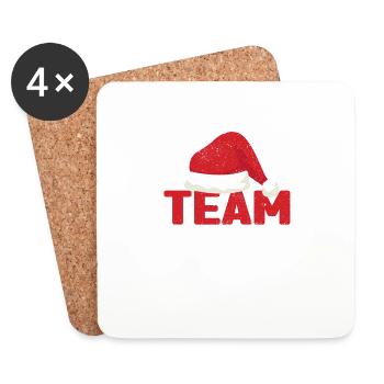 Famille de l’équipe Santa Funny Christmas Squad - Dessous de verre (lot de 4) - blanc - Devant