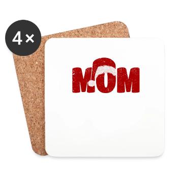 Mama Weihnachtsmann Weihnachten Familie Matching - Untersetzer (4er-Set) - Weiß - Vorne