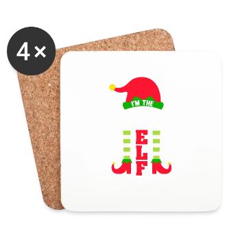 Je suis le Gamer Elf Christmas Family Matching - Dessous de verre (lot de 4) - blanc - Devant