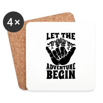 Let The Adventure Begin Climbing Rock Climber - Coasters (set of 4) - white - Front