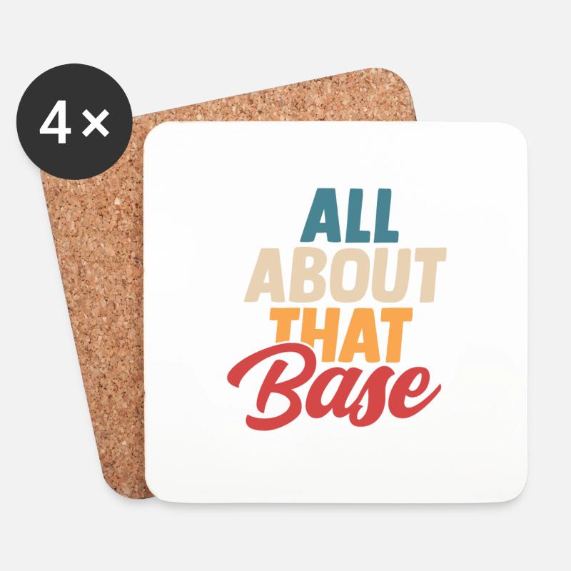 All About That Base Cheerleader Cheerleading - Untersetzer (4er-Set) - Weiß