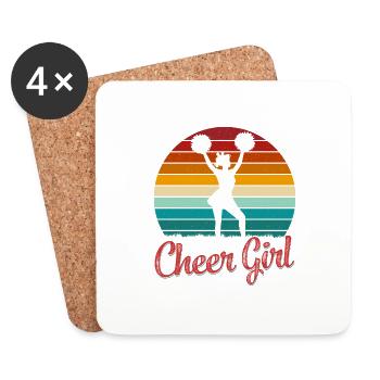 Cheer Girl Cheerleading Cheerleader - Untersetzer (4er-Set) - Weiß - Vorne
