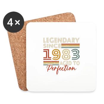 Original 1983 Retro Vintage Jubiläum - Untersetzer (4er-Set) - Weiß - Vorne
