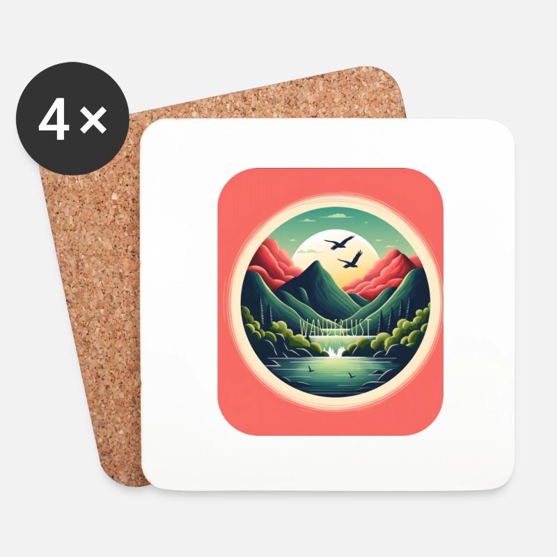 Süße Traumlandschaft - Untersetzer (4er-Set) - Weiß
