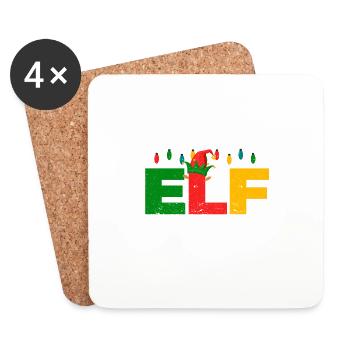 Je suis le mariage familial de Noël des elfes maléfiques - Dessous de verre (lot de 4) - blanc - Devant