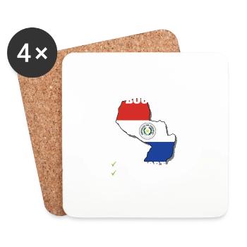 Paraguay Bound Country Travel Paraguayan Flag - Coasters (set of 4) - white - Front