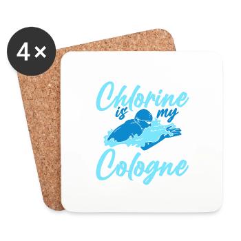 Le chlore est mon eau de Cologne 2 - Dessous de verre (lot de 4) - blanc - Devant
