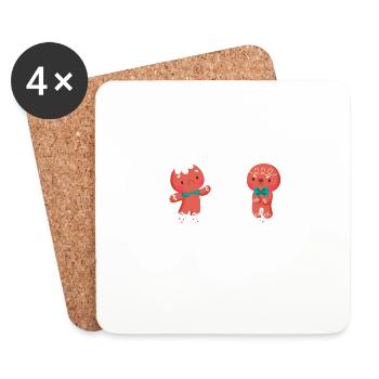 My feet hurt Shut up Gingerbread man - Coasters (set of 4) - white - Front