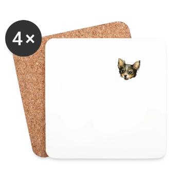 Dog Chihuahua Dog Owner Gechenkidee - Coasters (set of 4) - white - Front