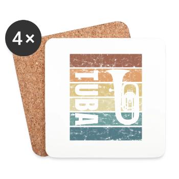 tuba, tuba player, tuba player, musician, brass band music - Coasters (set of 4) - white - Front