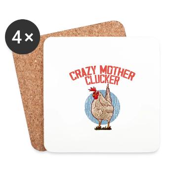 Crazy Mother Clucker 3 - Coasters (set of 4) - white - Front