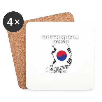 South Korea Bound Country Travel South Korean - Untersetzer (4er-Set) - Weiß - Vorne