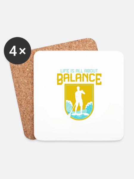 Life Is All About Balance Stand Up Paddle Board - Untersetzer (4er-Set) - Weiß
