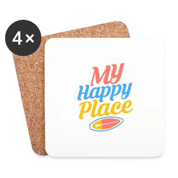 My Happy Place Stand Up Paddling Board - Coasters (set of 4) - white - Front