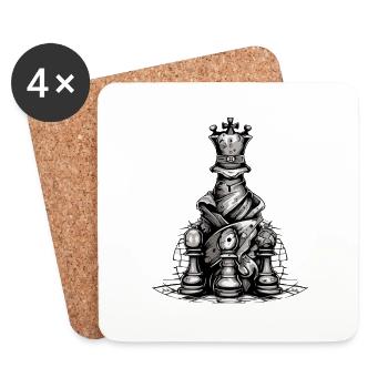 Roi noir mystique - Dessous de verre (lot de 4) - blanc - Devant