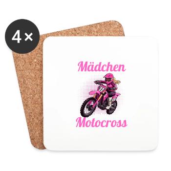 Motocross Motocycliste Motard Motard Moto - Dessous de verre (lot de 4) - blanc - Devant