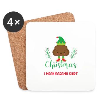 C’est ma chemise de Noël Poojama je veux dire - Dessous de verre (lot de 4) - blanc - Devant