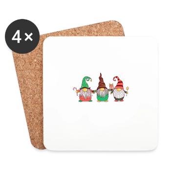 Naughty and I Gnome It's Funny Christmas Family - Coasters (set of 4) - white - Front
