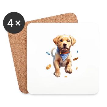 Niedlicher Golden Retriever Welpe - Untersetzer (4er-Set) - Weiß - Vorne